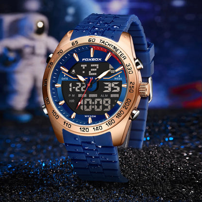 Reloj digital de lujo para hombre FOXBOX, marca superior, modelo 2026 New Business Watch, estilo militar, resistente al agua, a la moda, con movimiento de cuarzo.