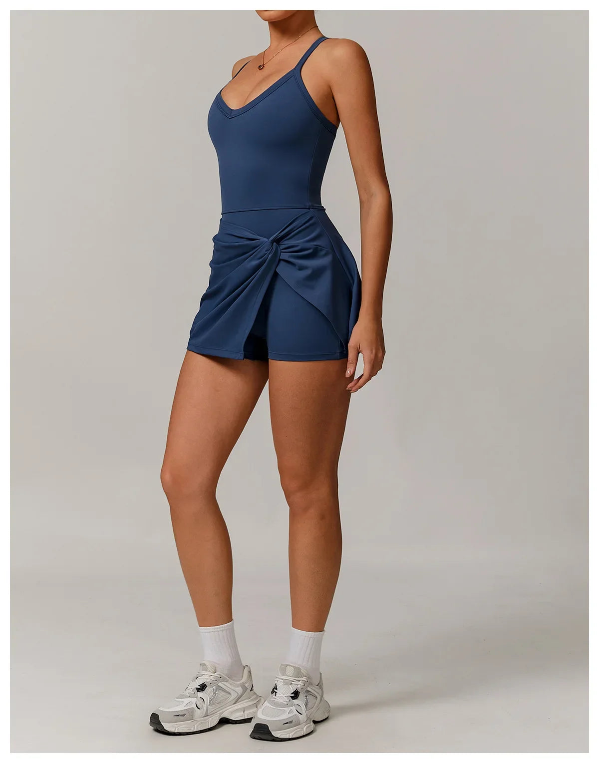 Falda de una pieza para mujer, de verano, segura, para yoga, tenis, gimnasio, golf, correr, deportes, fitness, con almohadillas para el pecho, antideslumbrante, para baile.