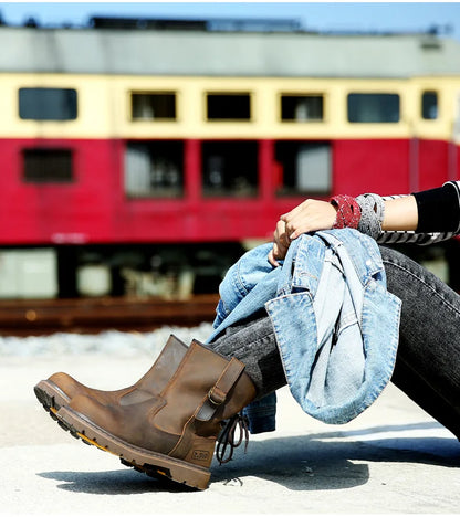Zapatos de senderismo para hombre, botas de caza impermeables, botines tácticos de combate en el desierto, zapatos de trekking, zapatillas de trabajo de cuero para caminar para mujer