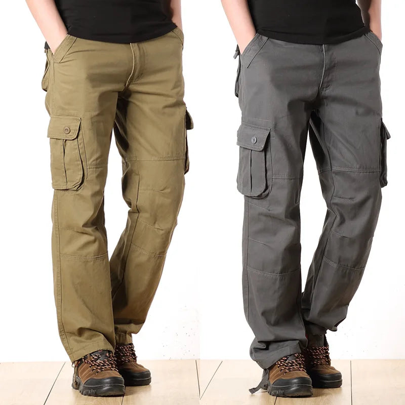 2025 Multiple pockets Tactical Cargo Pants Men Cotton Overalls Outdoor Work Trousers Big Size Hombre Clothing Camo Hiking Pants