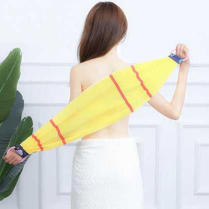 Lavadoras de baño Una toalla de baño larga con tiras hacia atrás para quitar y fregar, para frotar, lavar y frotar la suciedad