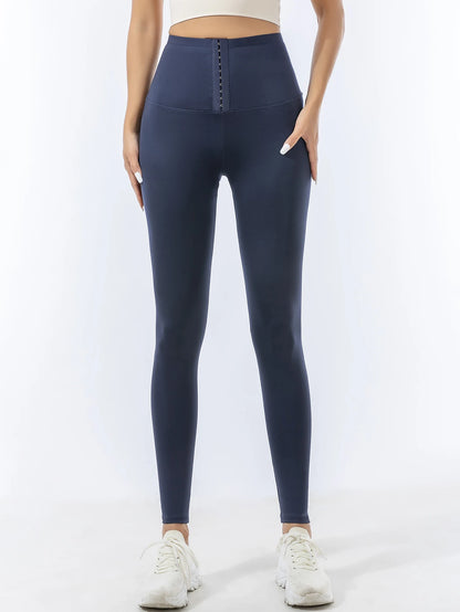 Pantalones de tiburón con botonadura alta cintura cintura compresión cadera levantamiento yoga pantalones Europa y Estados Unidos otoño e invierno Barbi