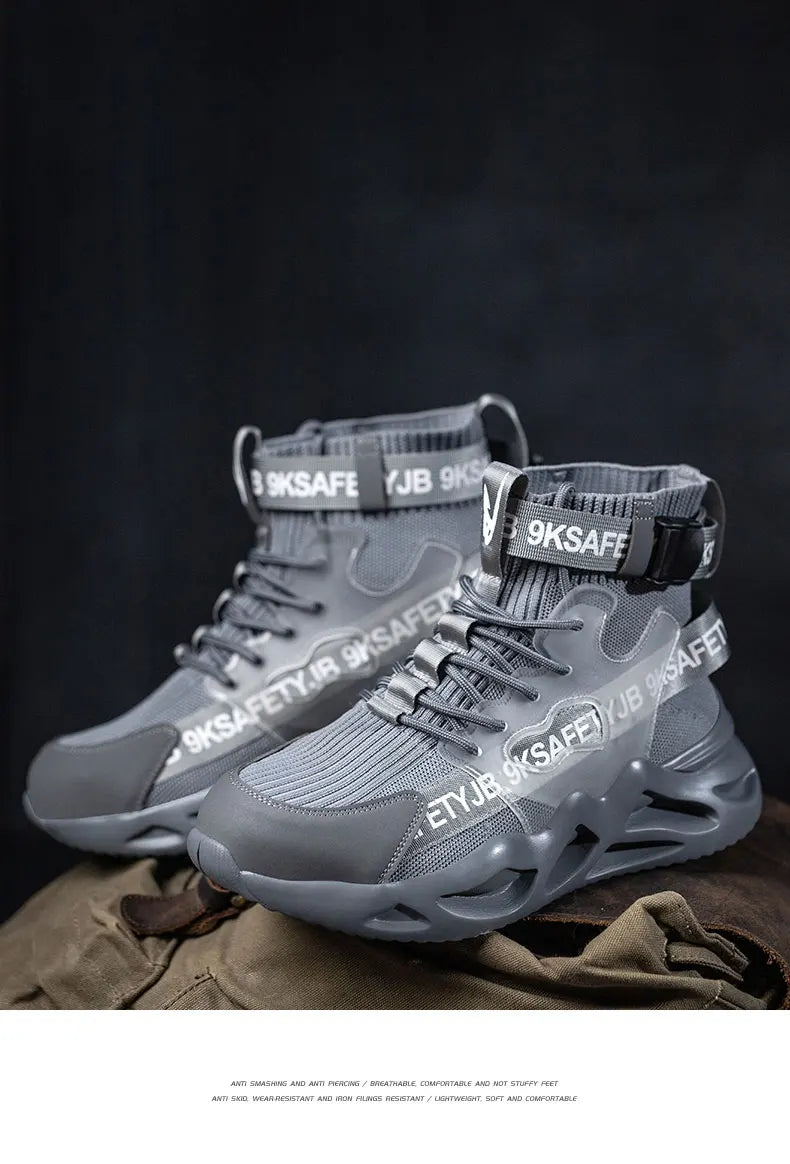 Zapatos de seguridad con puntera de acero para hombre y mujer, botas de trabajo ligeras, transpirables y cómodas, zapatillas de seguridad para la construcción industrial, botas para hombre.
