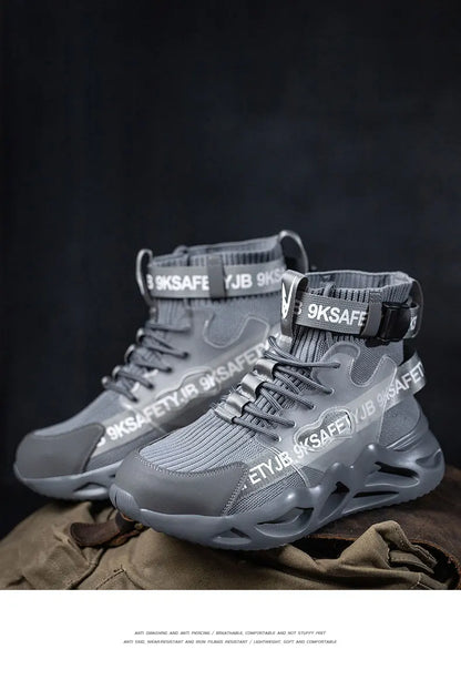 Zapatos de seguridad con puntera de acero para hombre y mujer, botas de trabajo ligeras, transpirables y cómodas, zapatillas de seguridad para la construcción industrial, botas para hombre.
