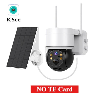 Cámara de vigilancia solar para exteriores con detección humana, visión nocturna, webcam inteligente, resistente al agua, inalámbrica, wifi, seguridad, cámara PTZ ICSEE