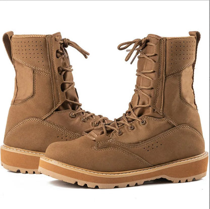 Botas altas de trabajo para hombre, color arena, negro, verde militar, para senderismo, entrenamiento y actividades al aire libre. Tallas 38 a 46.