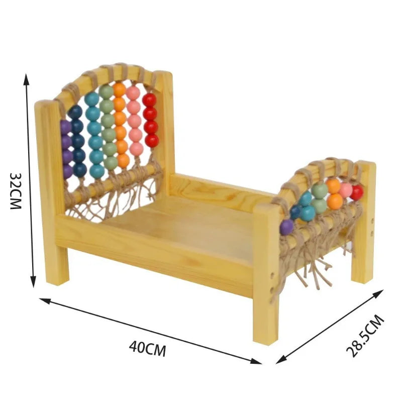 Accesorios de fotografía para recién nacidos, cama de madera desmontable, accesorios para sesión de fotos de bebés, niñas y niños, fondo de cuna para posar.
