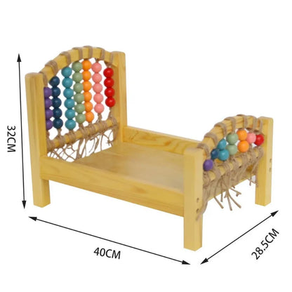 Accesorios de fotografía para recién nacidos, cama de madera desmontable, accesorios para sesión de fotos de bebés, niñas y niños, fondo de cuna para posar.