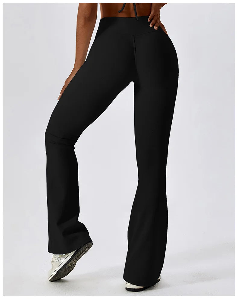 Pantalones de yoga acampanados para mujer, leggings de cintura alta, pantalones de pierna ancha, pantalones deportivos para gimnasio, entrenamiento físico, pantalones acampanados para baile latino.