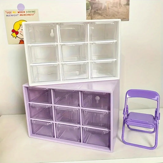 Organizador de pared de 9 cajones para suministros de oficina, papelería, joyas y artículos pequeños. Accesorio para organizar el hogar y la oficina.