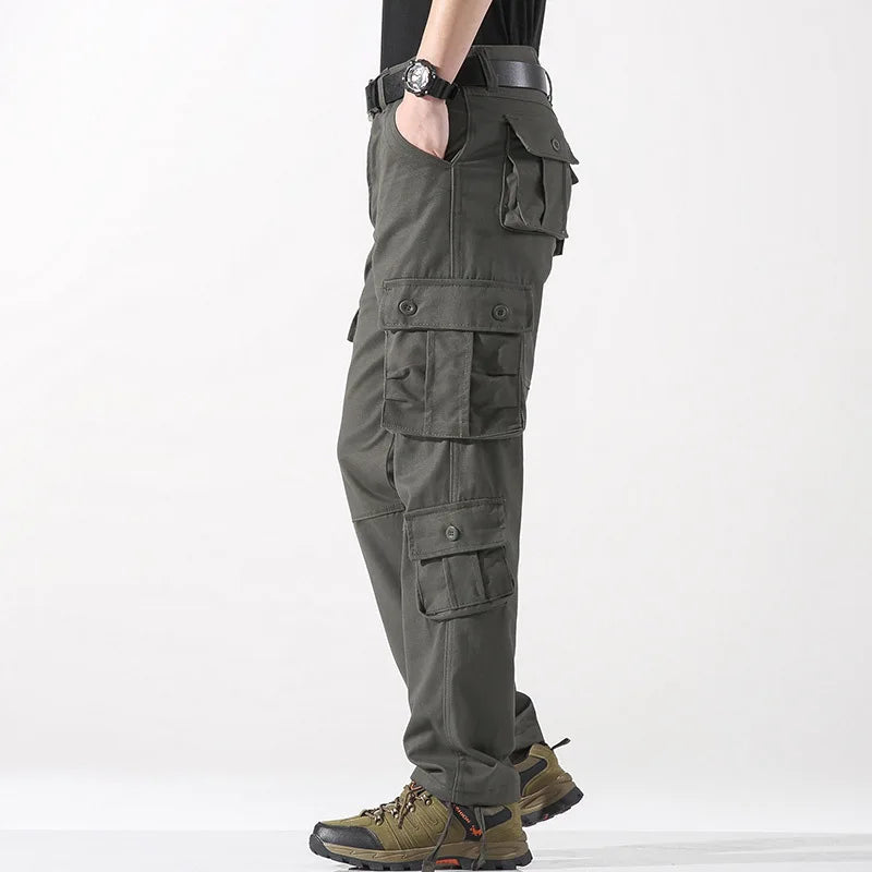2025 Multiple pockets Tactical Cargo Pants Men Cotton Overalls Outdoor Work Trousers Big Size Hombre Clothing Camo Hiking Pants