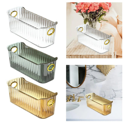 Organizador de contenedores de almacenamiento multiusos, contenedor para mascotas, cesta de almacenamiento de escritorio para refrigerador, cocina, baño y armario.
