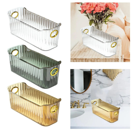 Organizador de contenedores de almacenamiento multiusos, contenedor para mascotas, cesta de almacenamiento de escritorio para refrigerador, cocina, baño y armario.