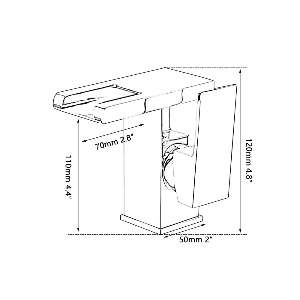Grifo de baño YANKSMART con luz LED, para lavabo, montaje sobre encimera, monomando, con grifo mezclador tipo cascada.