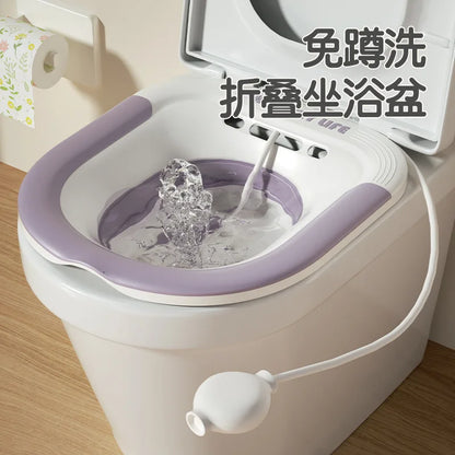 Lavabo de asiento plegable para mujeres embarazadas, ideal para el hogar, para el baño de glúteos, ginecológico, posparto y lactancia.