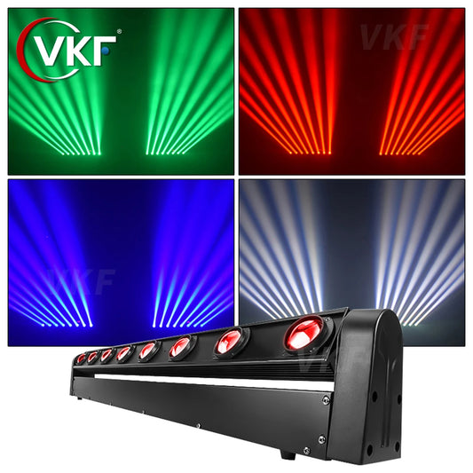Luces LED de cabeza móvil RGBW 4 en 1 de 8 x 15 W con DMX512, iluminación profesional multicolor para escenarios, DJ, discotecas, bares y fiestas.