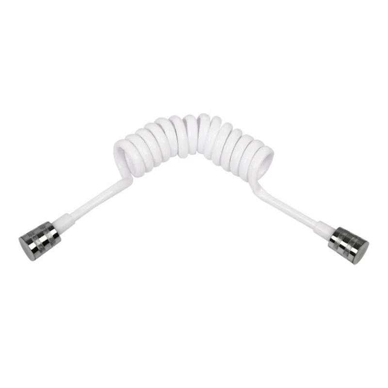 Mangueras de plomería para ducha de baño, lavadora, inodoro, pistola rociadora, cable telefónico, resorte telescópico, manguera de tubo blanco y negro, suministros para baños.