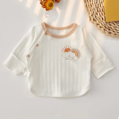 Ropa de verano para bebé recién nacido (2025): camiseta de algodón transpirable con media espalda para bebé de 0 a 3 meses.