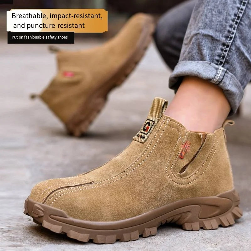 Zapatos de trabajo ligeros para hombre y mujer, cómodos, impermeables, antiaplastamiento, antipinchazos, antideslizantes, con suela resistente a la abrasión, calzado de seguridad.