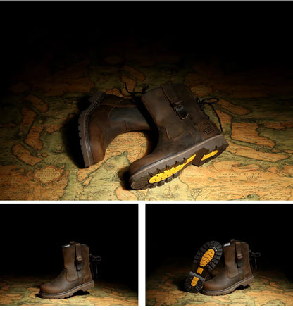 Zapatos de senderismo para hombre, botas de caza impermeables, botines tácticos de combate en el desierto, zapatos de trekking, zapatillas de trabajo de cuero para caminar para mujer