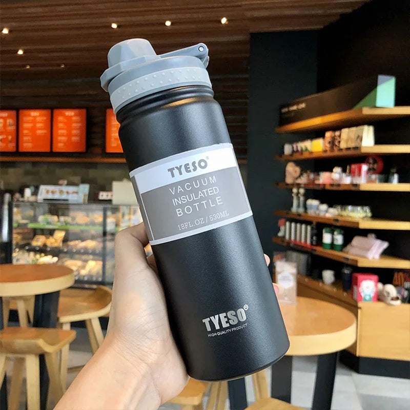 Botella térmica Tyeso de 750 ml, de acero inoxidable, para agua, aislada, para viaje, para niños, taza de café, térmica