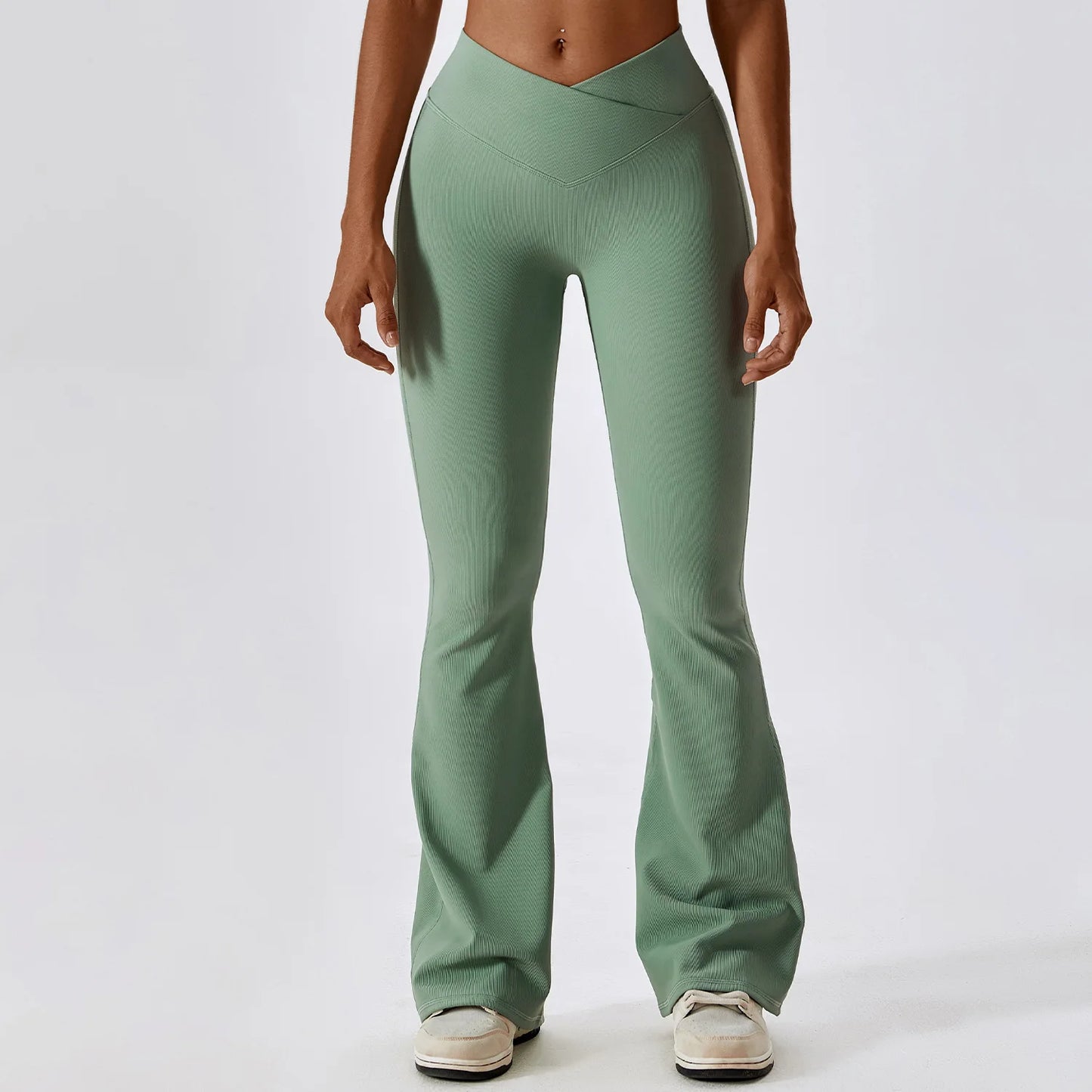 Pantalones de yoga acampanados para mujer, leggings de cintura alta, pantalones de pierna ancha, pantalones deportivos para gimnasio, entrenamiento físico, pantalones acampanados para baile latino.