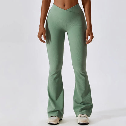 Pantalones de yoga acampanados para mujer, leggings de cintura alta, pantalones de pierna ancha, pantalones deportivos para gimnasio, entrenamiento físico, pantalones acampanados para baile latino.