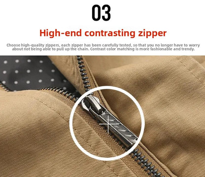 Chaqueta informal de algodón puro lavado para hombre, estilo primavera/otoño, ligera, cortavientos juvenil y a la moda. Abrigo ligero de verano.