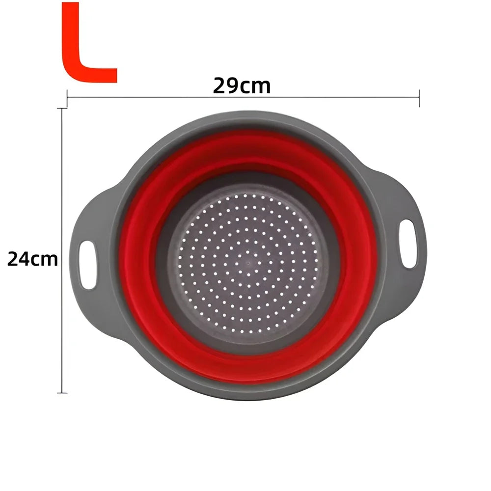 Colador plegable redondo, libre de BPA, cesta de drenaje para lavar frutas y verduras, colador de cocina, apto para lavavajillas.