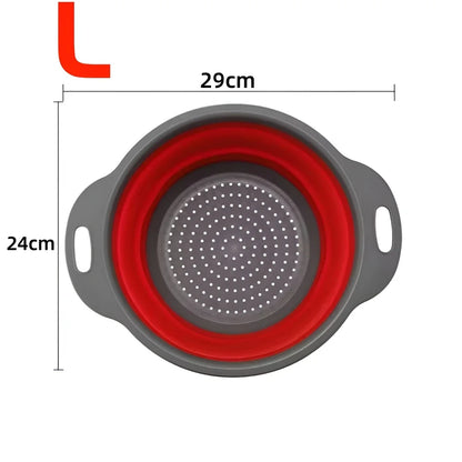 Colador plegable redondo, libre de BPA, cesta de drenaje para lavar frutas y verduras, colador de cocina, apto para lavavajillas.