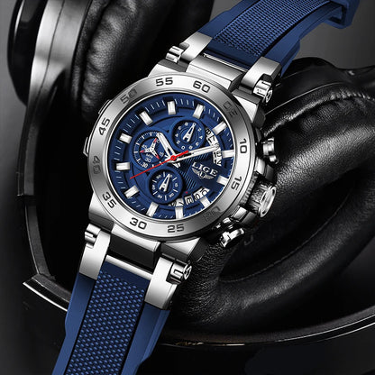 Relojes LIGE 2025 para hombre, nuevos, a la moda, con correa de silicona, sencillos, deportivos, militares, con fecha, resistentes al agua 50M, de cuarzo, para caballero, reloj + caja.