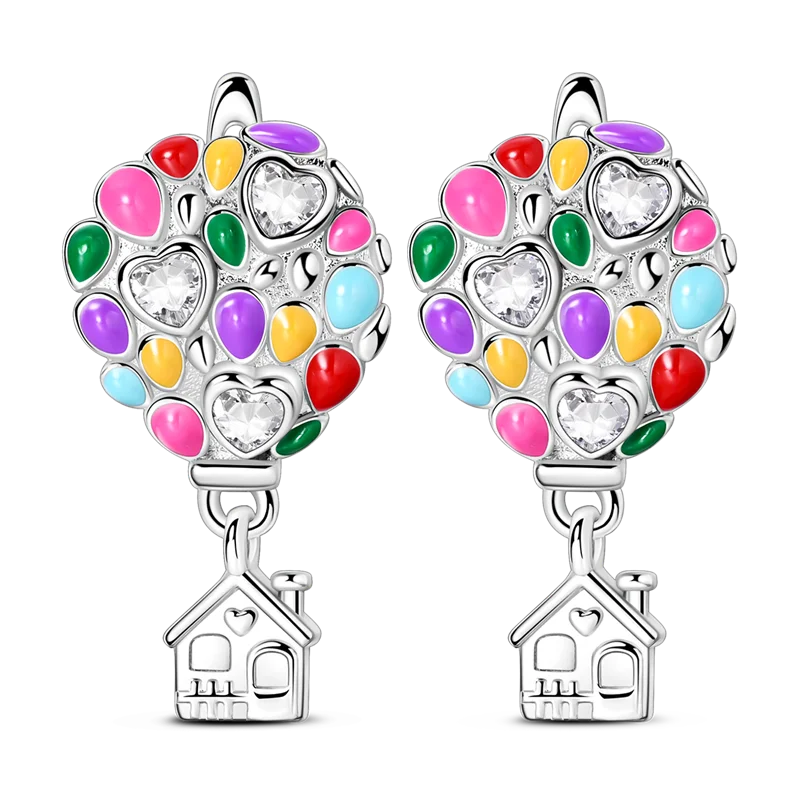 Pendientes brillantes de plata de ley S925 para mujer, con circonitas de colores, diseño de insecto, ideal como regalo de aniversario de boda.