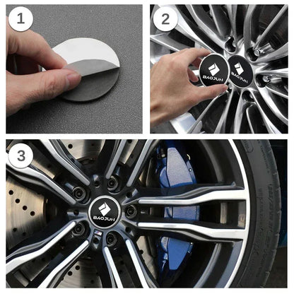 Tapacubos central para rueda de coche, calcomanía con logotipo y emblema, 56 mm, 60 mm y 65 mm, para Baojun 510, 730, 360, 560, RS-5, 530 y 630.