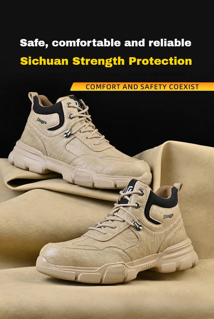 Botas de trabajo indestructibles, zapatos de seguridad para hombre, zapatos con puntera de acero, zapatillas a prueba de pinchazos, zapatos de trabajo antideslizantes para hombre, botas tácticas para hombre.
