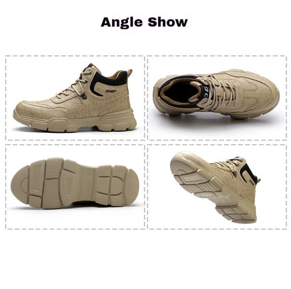 Botas de trabajo indestructibles, zapatos de seguridad para hombre, zapatos con puntera de acero, zapatillas a prueba de pinchazos, zapatos de trabajo antideslizantes para hombre, botas tácticas para hombre.