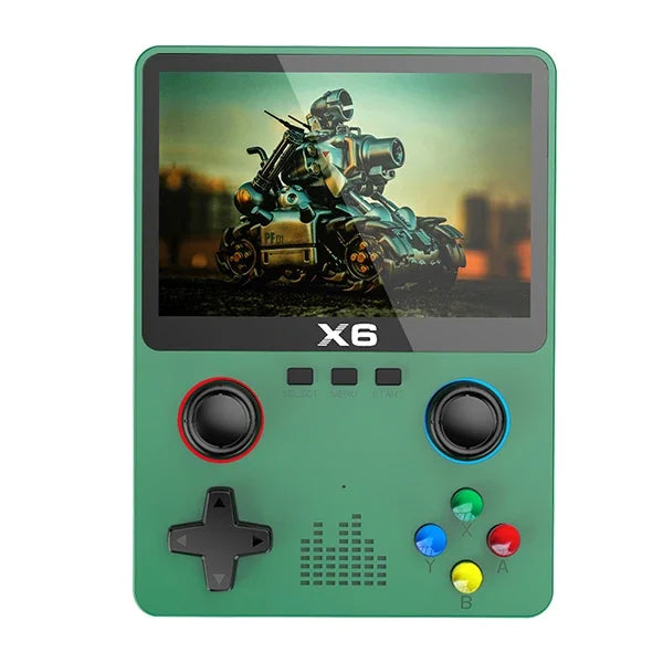 Consola de juegos retro portátil X6: pantalla IPS de 3,5/4", más de 10 000 juegos clásicos, ligera y portátil, ideal como regalo para gamers.