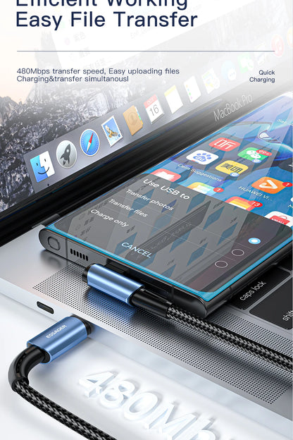 Cable USB tipo C a USB tipo C Essager de 100 W con ángulo de 90 grados para iPad, MacBook Pro, Xiaomi, Samsung y Huawei, carga rápida tipo C.