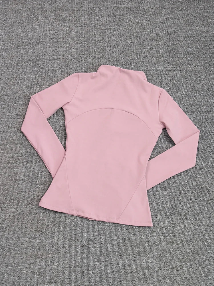 Chaqueta deportiva para mujer, camiseta de yoga, ajustada, de manga larga, para correr, pilates y fitness
