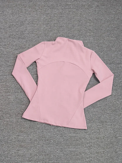 Chaqueta deportiva para mujer, camiseta de yoga, ajustada, de manga larga, para correr, pilates y fitness