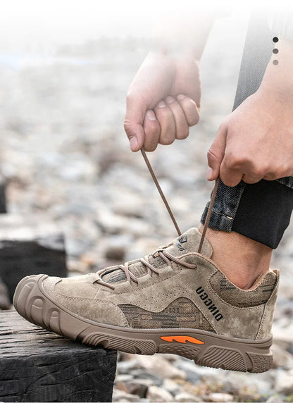 Calzado de seguridad de alta calidad para hombre, con puntera de acero, resistente a golpes y perforaciones. Botas de seguridad antipinchazos.
