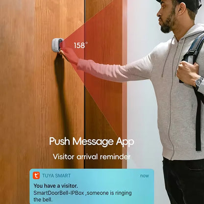 KUXA 4.3 Inch 1080P/158° Wifi Smart Door Bell Camera Tuya Video Door Peepholes PIR Movement Detection Eye Wireless Doorbell