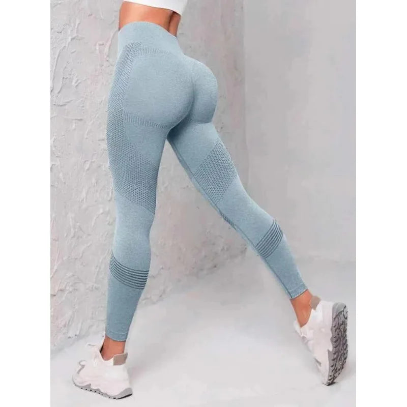 Leggings deportivos de cintura alta con rayas y malla para mujer, levantan glúteos y cadera, ideales para entrenamiento al aire libre, correr, yoga y gimnasio.