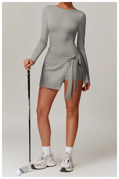 Mono deportivo corto de manga larga para mujer, conjunto de gimnasio, ropa de yoga, mono de entrenamiento de una pieza, monos para actividades al aire libre