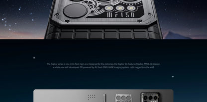 Smartphone resistente IIIF150 Raptor 5G con Android 14, pantalla AMOLED de 6,78" y 120 Hz, 16 GB de RAM + 512 GB de almacenamiento, cámara de 50 MP, batería de 10000 mAh y 65 W.