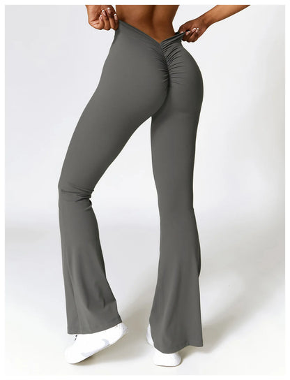 Pantalones de yoga de cintura alta y pernera acampanada para mujer, pantalones de pierna ancha para mujer, pantalones deportivos para gimnasio, entrenamiento físico, pantalones acampanados para baile latino.