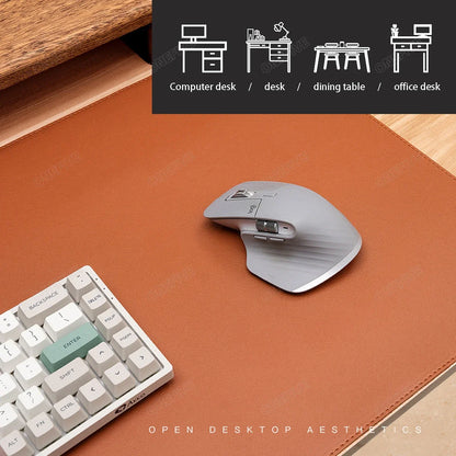 Alfombrilla de ratón de gran tamaño para escritorio de oficina, protector de piel sintética, impermeable, para teclado de escritorio, para juegos, accesorios para PC