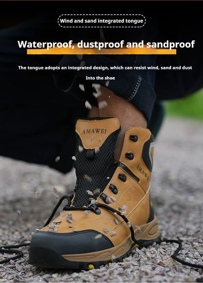 Botas de seguridad para hombre, con punta de acero, antiperforación, anticaídas, indestructibles, antideslizantes, impermeables