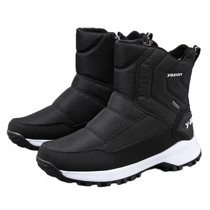 Botas de invierno para hombre 2025, botas de nieve para exteriores, cálidas, de felpa, gruesas, impermeables, antideslizantes, hasta media pantorrilla, zapatos de invierno para hombre