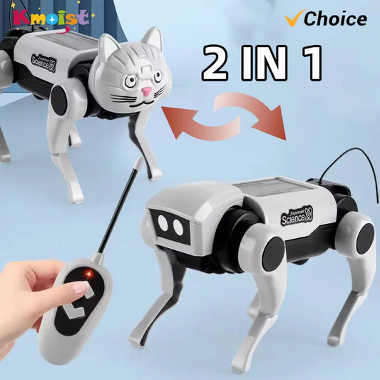 Robot RC con control remoto para niños, juguete mecánico para perros, enseñanza de ciencias, modelo de ensamblaje DIY, juego eléctrico, juguetes para niños, regalo para niños