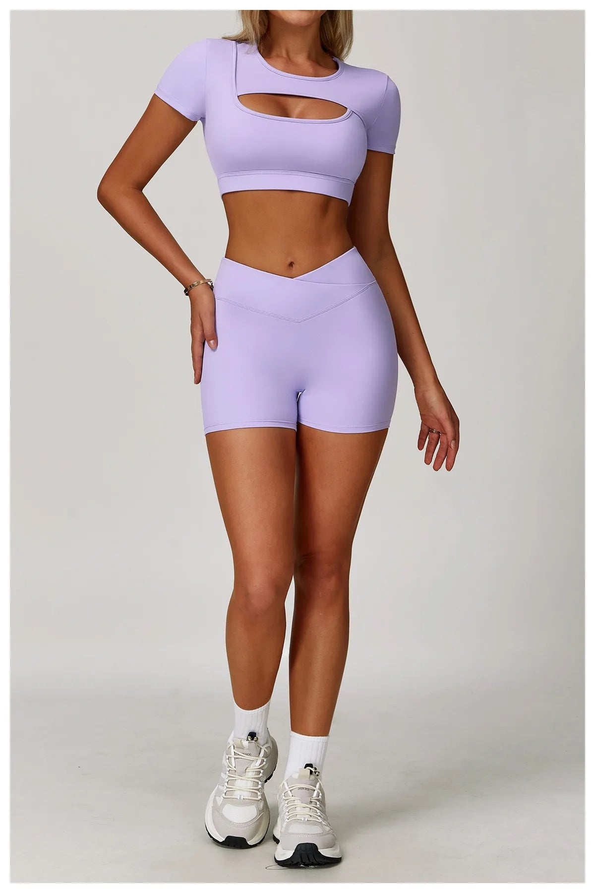 Ctenkevet - Conjunto de 2 piezas de falda corta deportiva para mujer, camiseta push up de secado rápido, conjunto deportivo de dos piezas para yoga